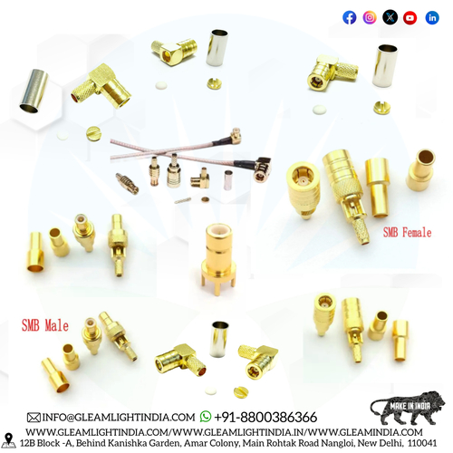 SMB Connector - Metal RF Coaxial Connector with Female and Male Ends | Ideal for Telecommunications and Data Transmission Applications