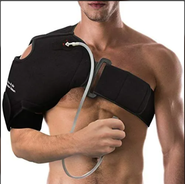 Lm-807 Cool Wrap Shoulder Support - Velvet Material, Fits Up To 50" Chest With 60" Extension Straps, Black Color, Ideal For Men & Women