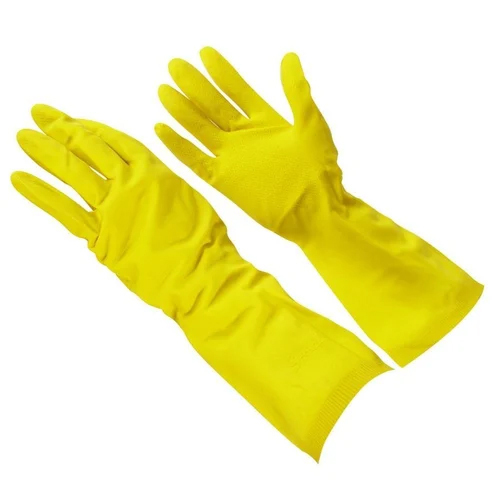 Household Rubber Gloves - Color: Yellow