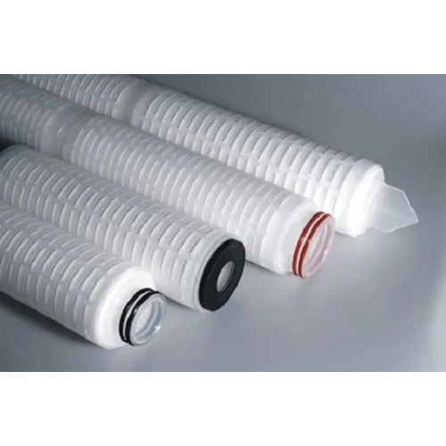 PP Pleated Filter Cartridge - Various Sizes, White Round Shape | High-Efficiency Filtration for Industrial Applications