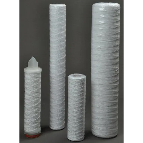 PP Wound Filter Cartridge - High-Quality PP Material, Different Sizes Available, Round Shape in Grey
