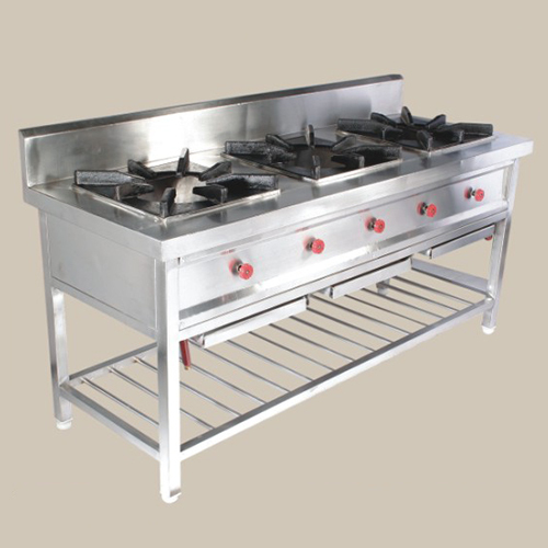 Three Burner Gas Range - Color: Silver
