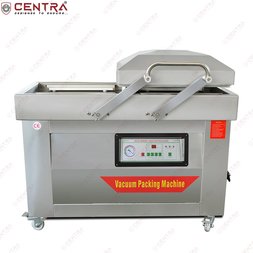 Double Chamber Vacuum Packaging Machine - Mild Steel, 520x540x150 Mm Chamber Size | Semi-automatic, 1 Year Warranty, Electric Drive Type, Human Machine Interface