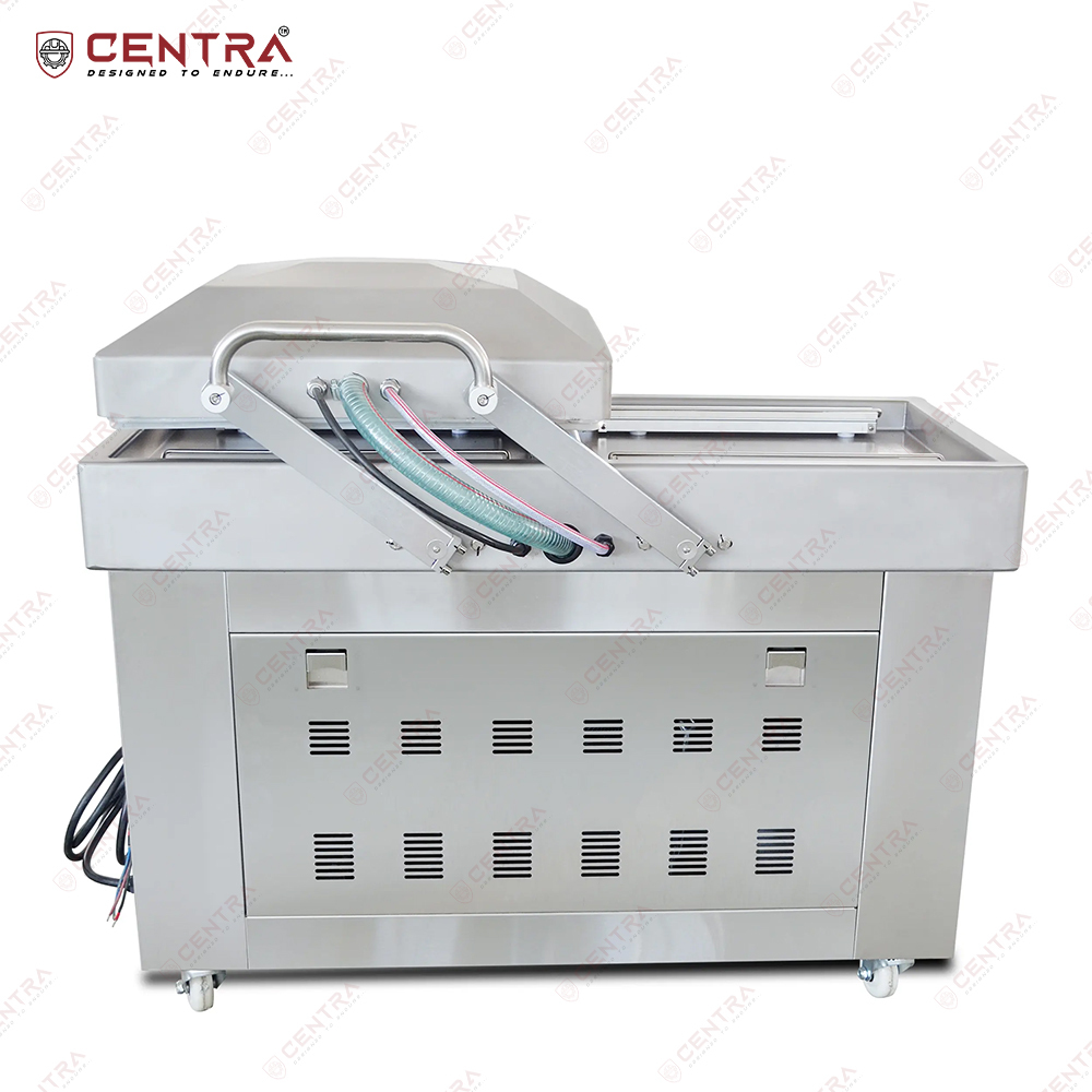 Double Chamber Vacuum Packaging Machine - Mild Steel, 520x540x150 Mm Chamber Size | Semi-automatic, 1 Year Warranty, Electric Drive Type, Human Machine Interface