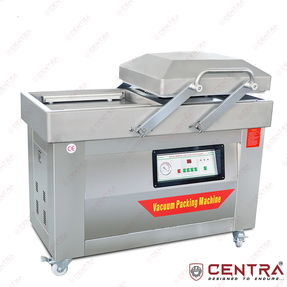 Double Chamber Vacuum Packaging Machine - Mild Steel, 520x540x150 Mm Chamber Size | Semi-automatic, 1 Year Warranty, Electric Drive Type, Human Machine Interface