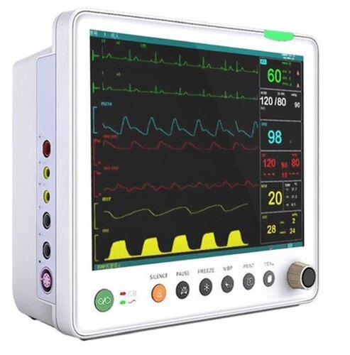 F5 Multipara Patient Monitor - Arm9 Processor, 12.1" LED Display | Wired/Wireless Connectivity, Multi-Parameter Monitoring, High-Speed Thermal Printer, 13 Types of Arrhythmia Analysis