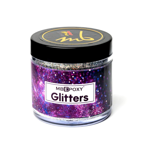 RB Silver Glitters - Powder Form, Reflective Silver Particles | Ideal for Paper Crafts, Embellishments, and Festive Decorations