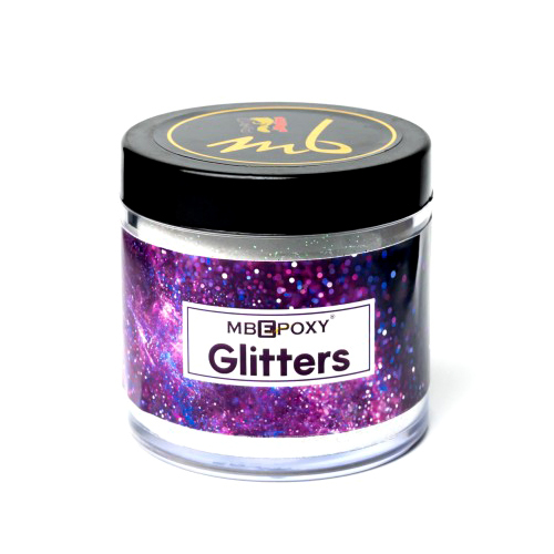 RB White Glitters - Powder Glitter | White Color for Embroidery Projects, Ideal for Crafting and Decorative Applications