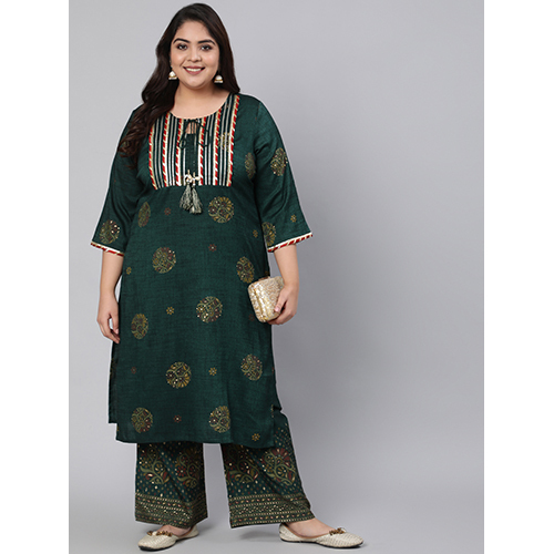 Green Kurta With Palazzo