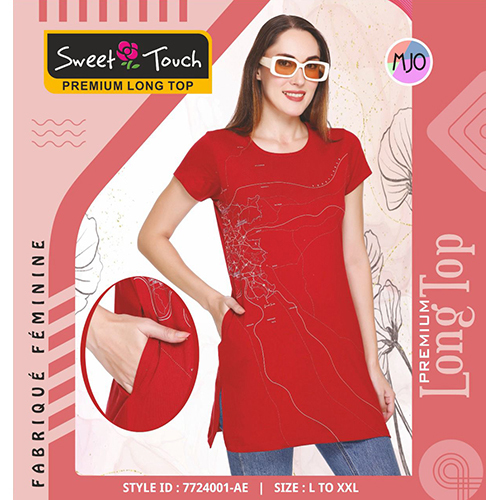 Red 7724001-ae Premium Ladies Long Top