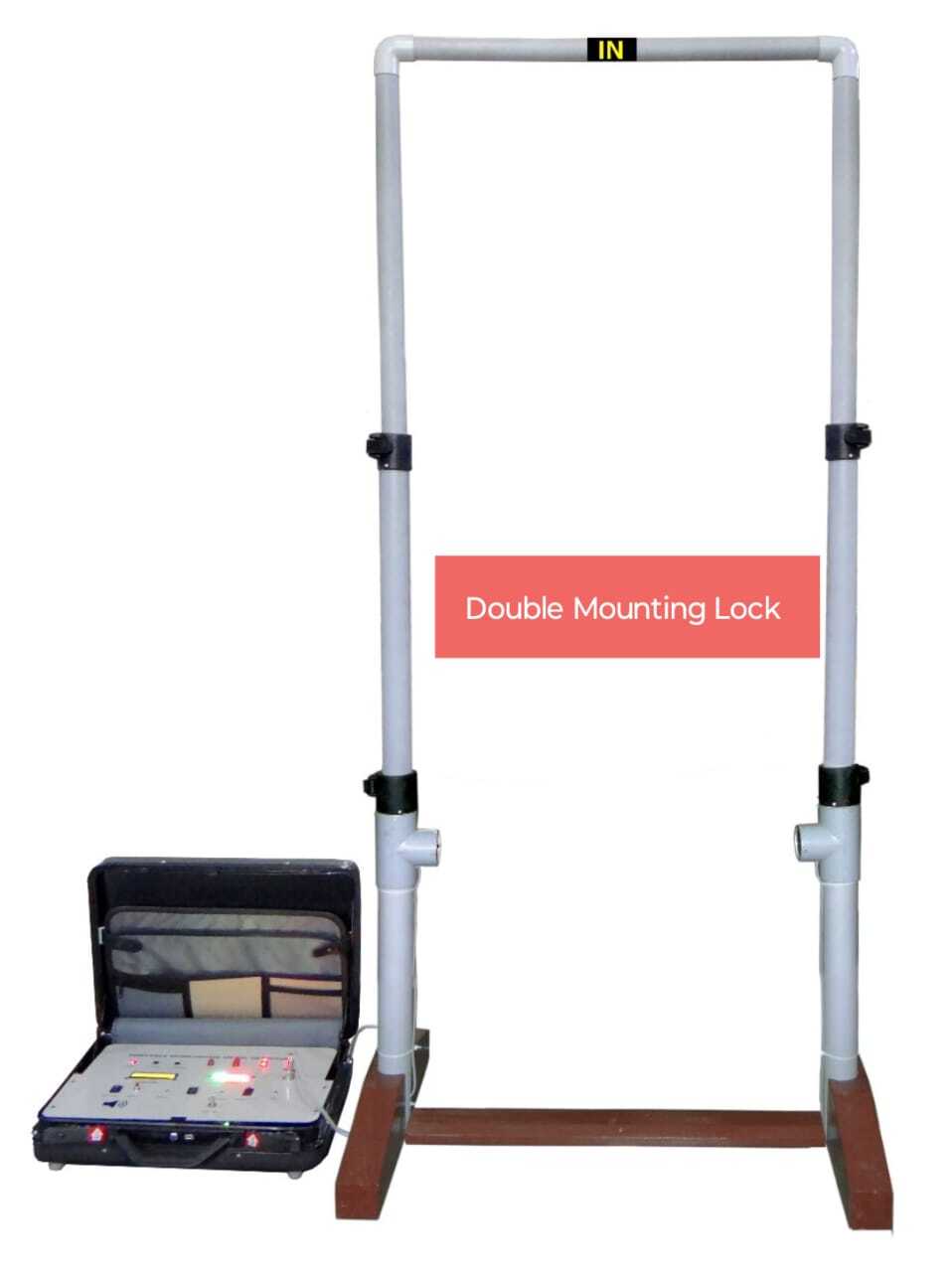 Portable Door Frame Metal Detector - Abs Material, 230v Input, Grey Color, Battery Operated | Auto Tuning, Waterproof, Led Display, In/out Counter, Detection Buzzer, Easy Setup For Security Checking