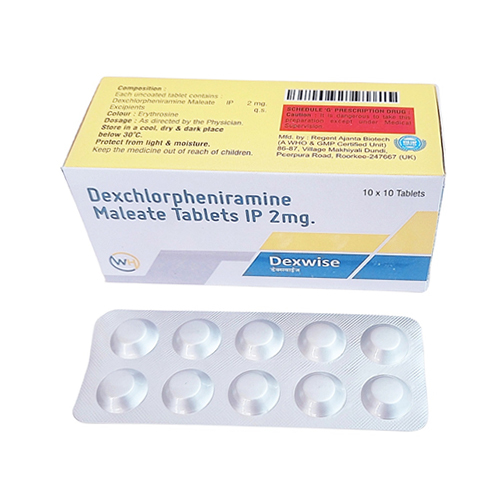 2mg Dexchlorpheniramine Maleate Tablets Ip - Expiration Date: As Per Mention Months