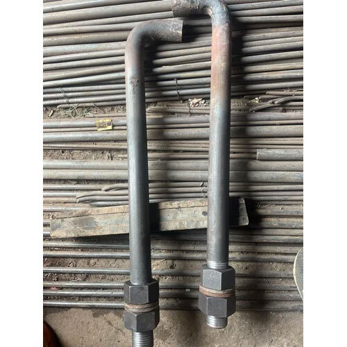 Mild Steel Couple Foundation Bolt - Mild Steel, 150mm Thread Length, 100mm Bend Length | Silver Color, Industrial Usage, Available in Different Sizes