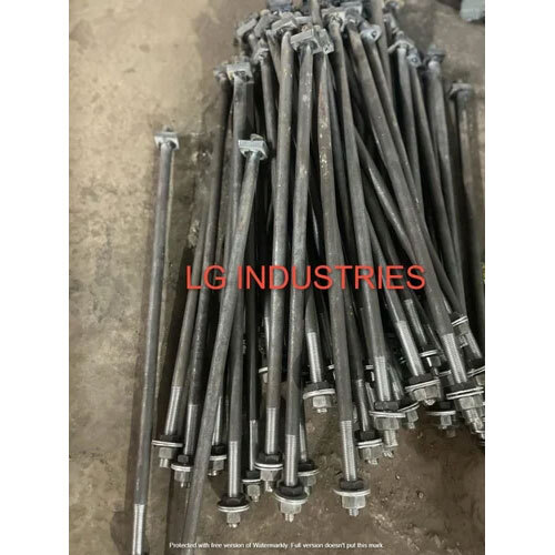 Mild Steel Plate Welded Foundation Bolt - Size M20, Length 150mm, Color Black, Grade 4.6, BREAK PROOF, Rough Surface Finish | Pack of 10 Units