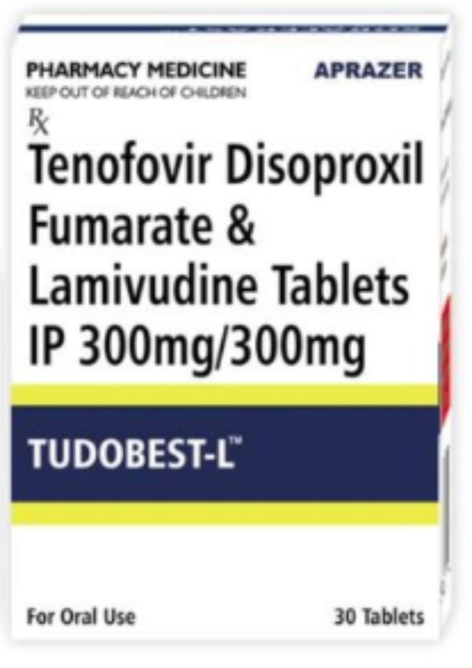 Tudobest -L Tablets - Ingredients: Tenofovir Disoproxil Fumarate & Lamivudine