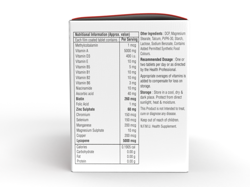 Antioxidant With Biotin Table