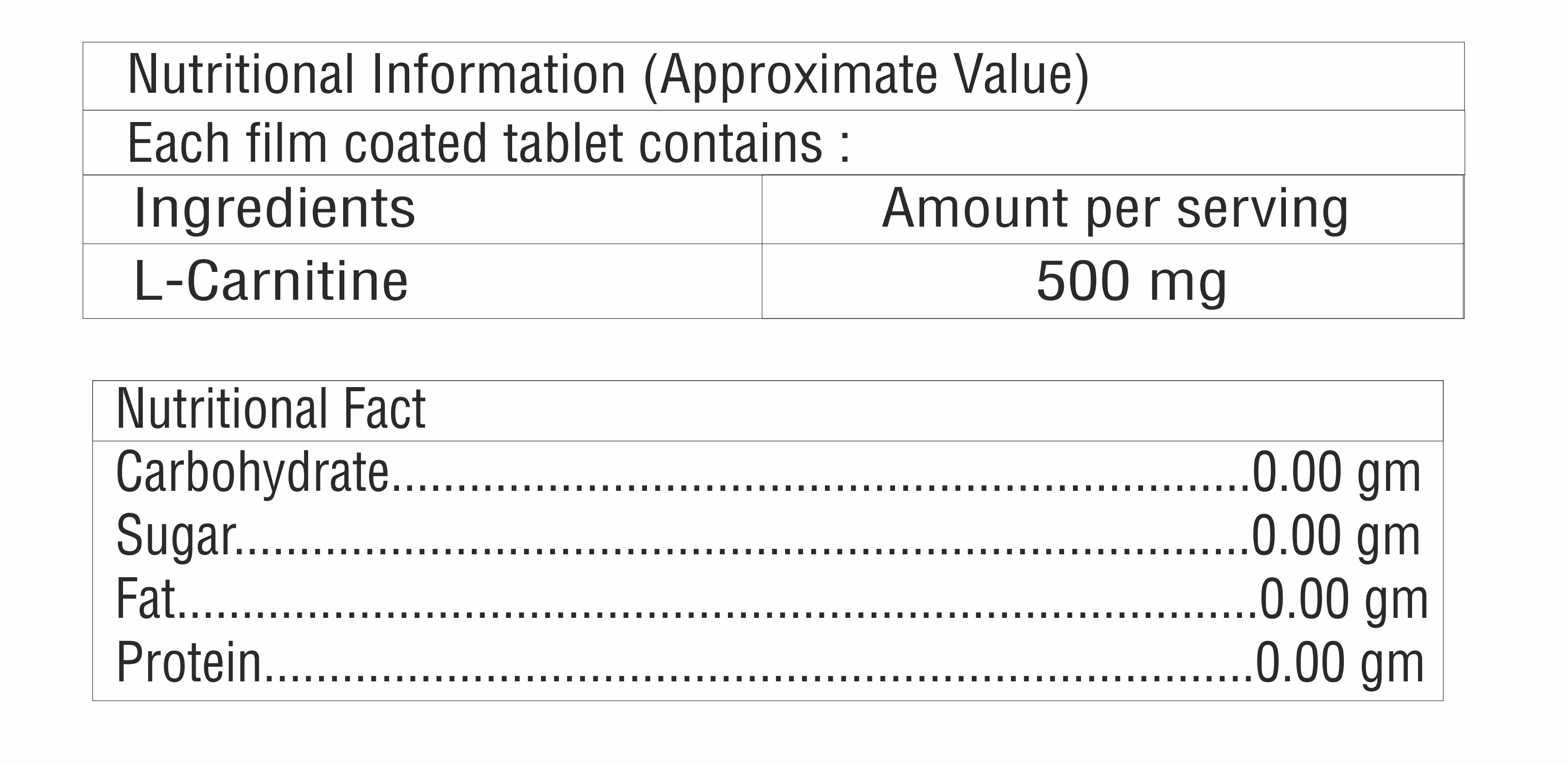 L-carnitine Tablet