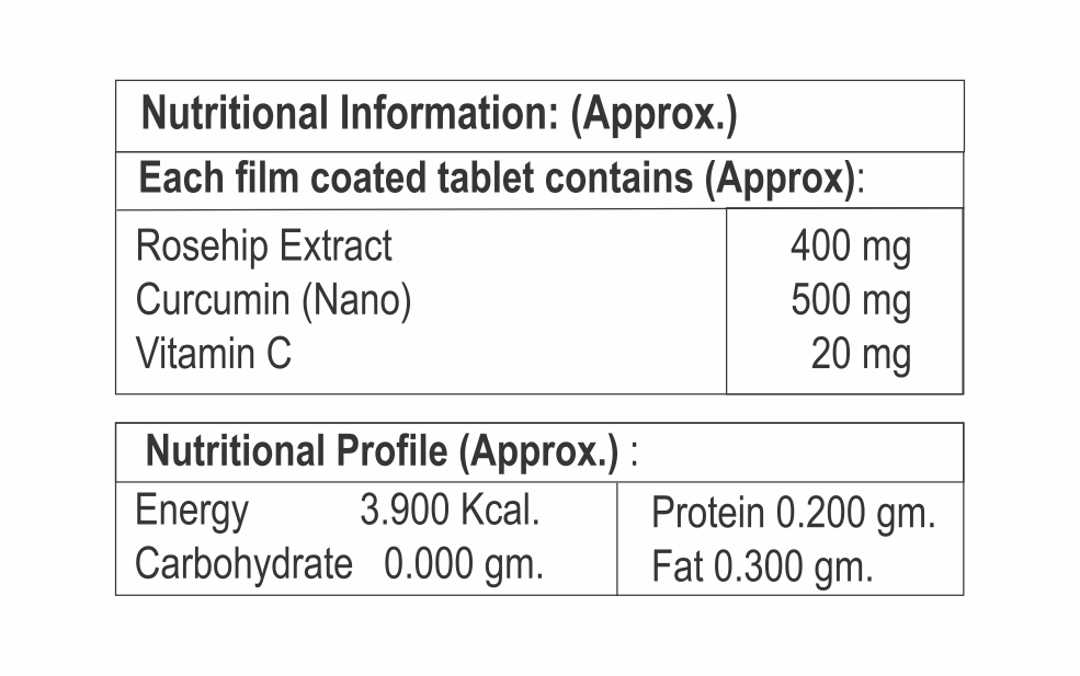 Rosehip Extract With Curcumin(nano) Vitamin C Tablet