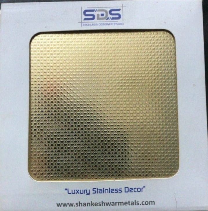 Ss Golden Designer Embossed Textured Etching Stainless Steel Sheets By Sds