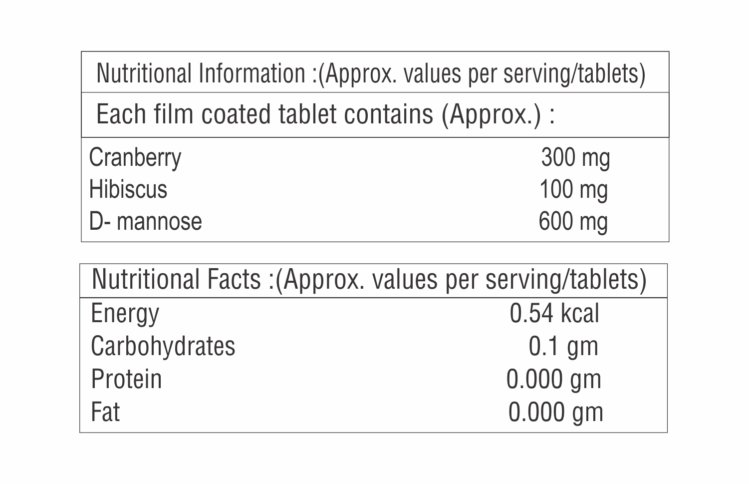Cranberry With Hibiscus With D-mannose Tablet