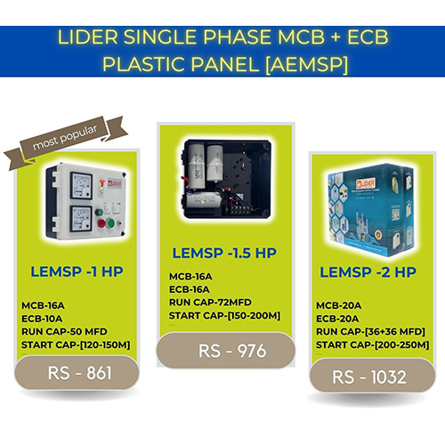 Lemsp 2 Hp Mcb-ecb Plastic Panel Dimension (L*w*h): As Per Available Millimeter (Mm)