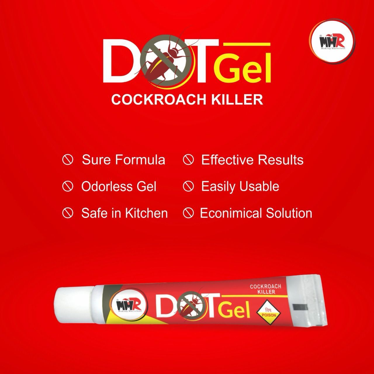 Dot Gel Cockroach Killer - 2.15% Imidacloprid Gel, Manual Use, Ideal For Industrial Applications, Minimum Order 400 Pieces, Box Packaging