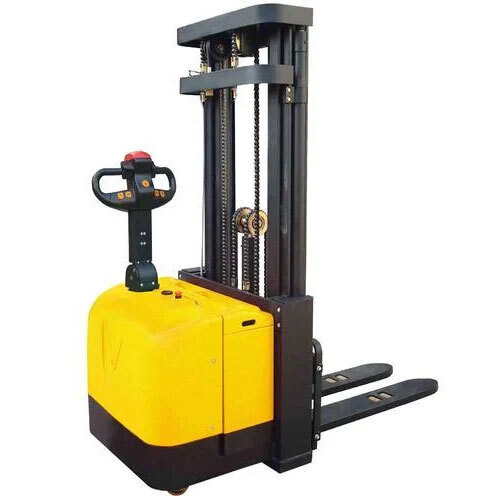 Industrial Pallet Electric Stacker Machine - Lifting Capacity 1.5-2 Ton, New Yellow Finish | Ideal for Industrial Usage