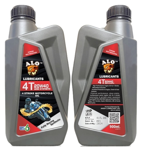 ALO 900ml 4T 20W40 Semi Synthetic Oil - Red Color , Engine Cleanliness Enhancer with Actibond Molecules for Superior Corrosion Protection and Thermal Stability