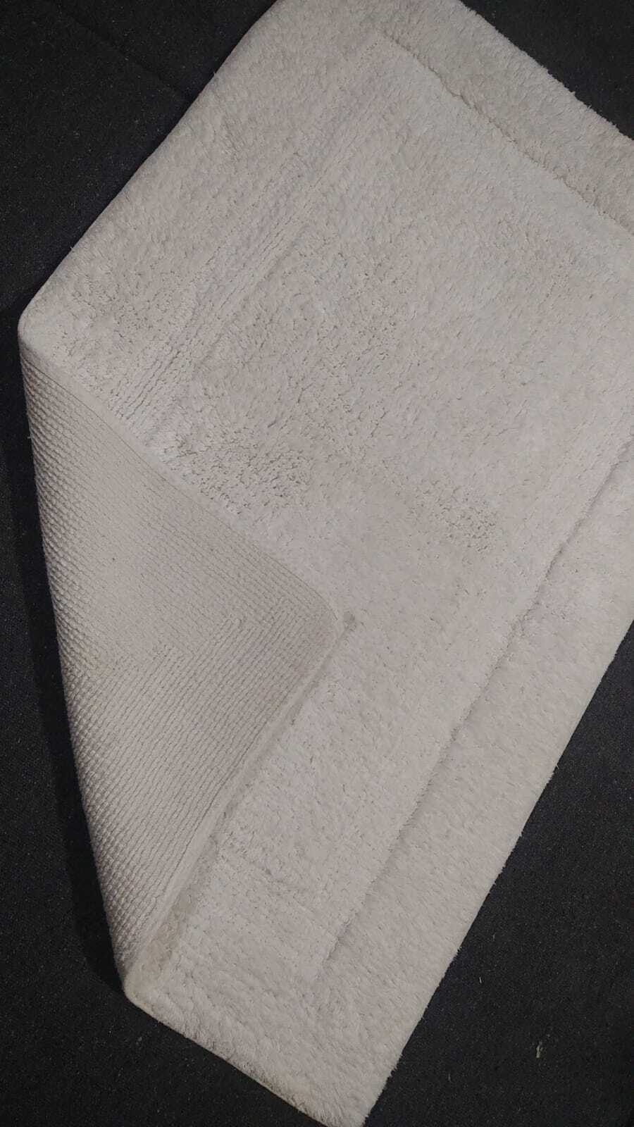 Bath Rugs 24x36 Inches - Cotton Material, 24x36 Inches, White Color | Anti-slip, Quick Drying, Hand Washable, Loop Pile, Deluxe Design