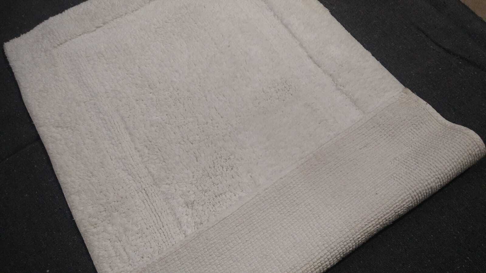 Bath Rugs 24x36 Inches - Cotton Material, 24x36 Inches, White Color | Anti-slip, Quick Drying, Hand Washable, Loop Pile, Deluxe Design