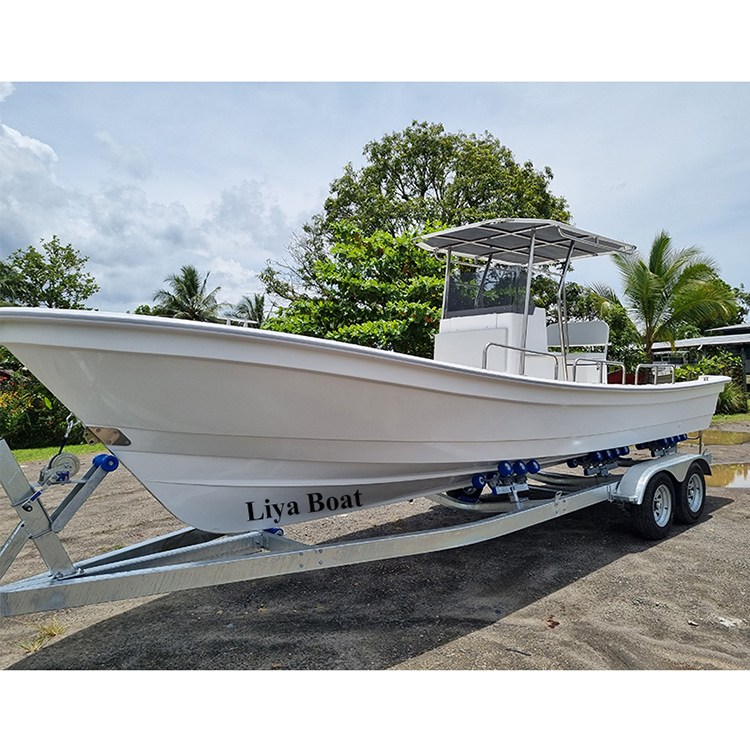 Liya 25feet Double Hull Fishing Fiberglass Boats With Twin Motors