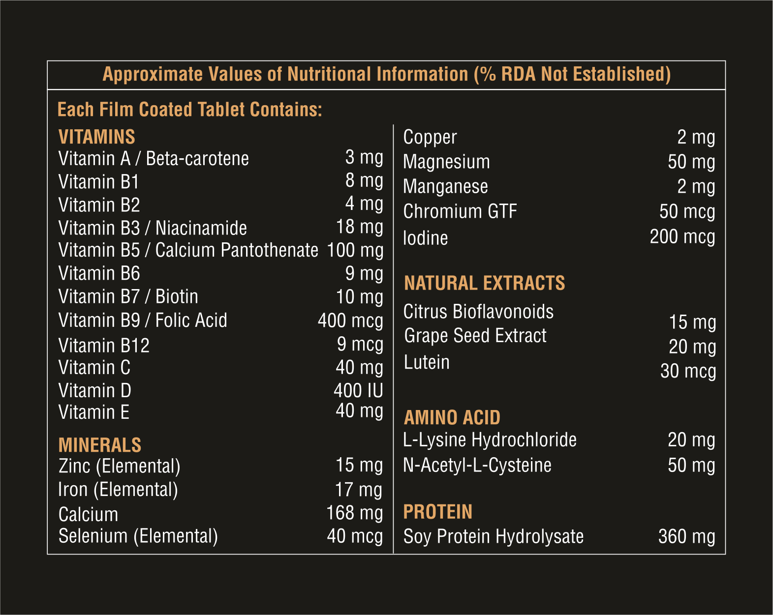 Essential Vitamins With Biotin Tablet