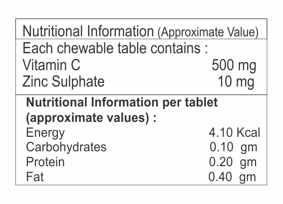 Vitamin C And Zinc Sulphate Tablet