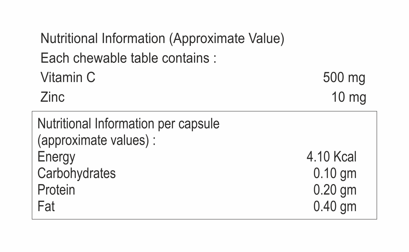 Vitamin C And Zinc Chewable Tablet