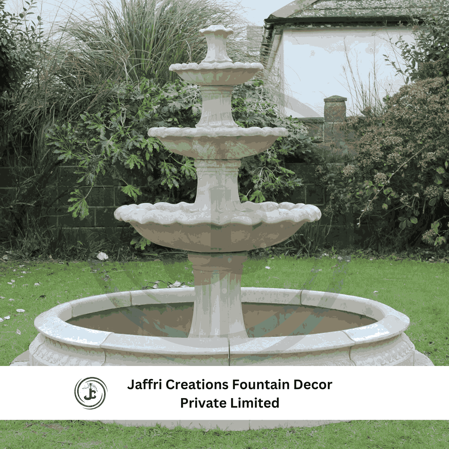 Circular Shape Garden Fountain - Color: Brown