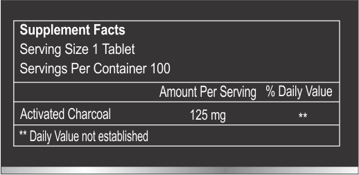 Activated Charcoal Tablet - 12 Mm , Green Color - Emergency Treatment For Poisoning, 100 Tablets In Plastic Bottle, Room Temperature Storage