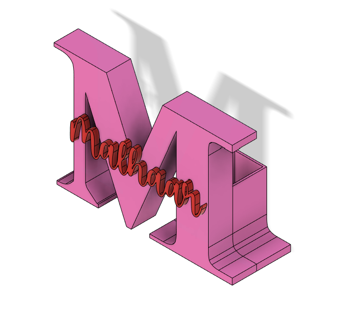 Initial Alphabets With Name Pen Stand - Biodegradable Plastic 18x6x18 Cm Customizable Logo Multiple Colors & Sizes Available 3d Printed Design