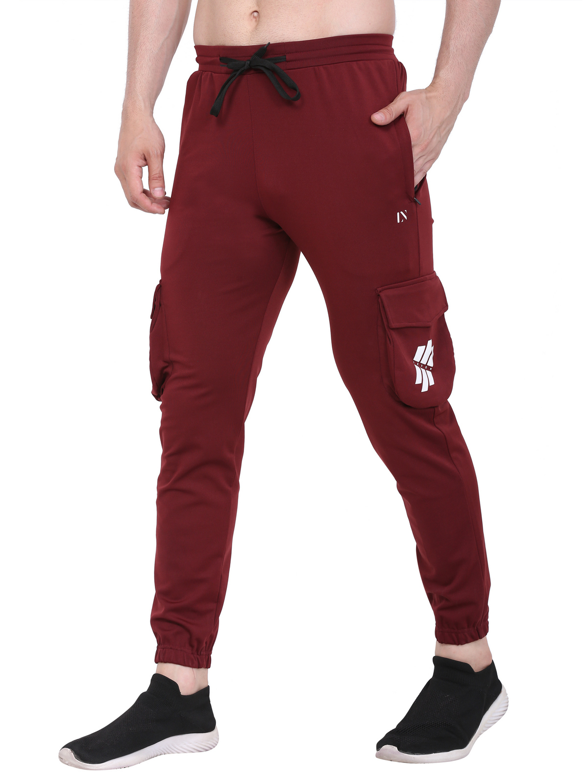 Lexon Lycra Stretchable Regular Fit Cargo Pockets  Joggers Track Pant For Men