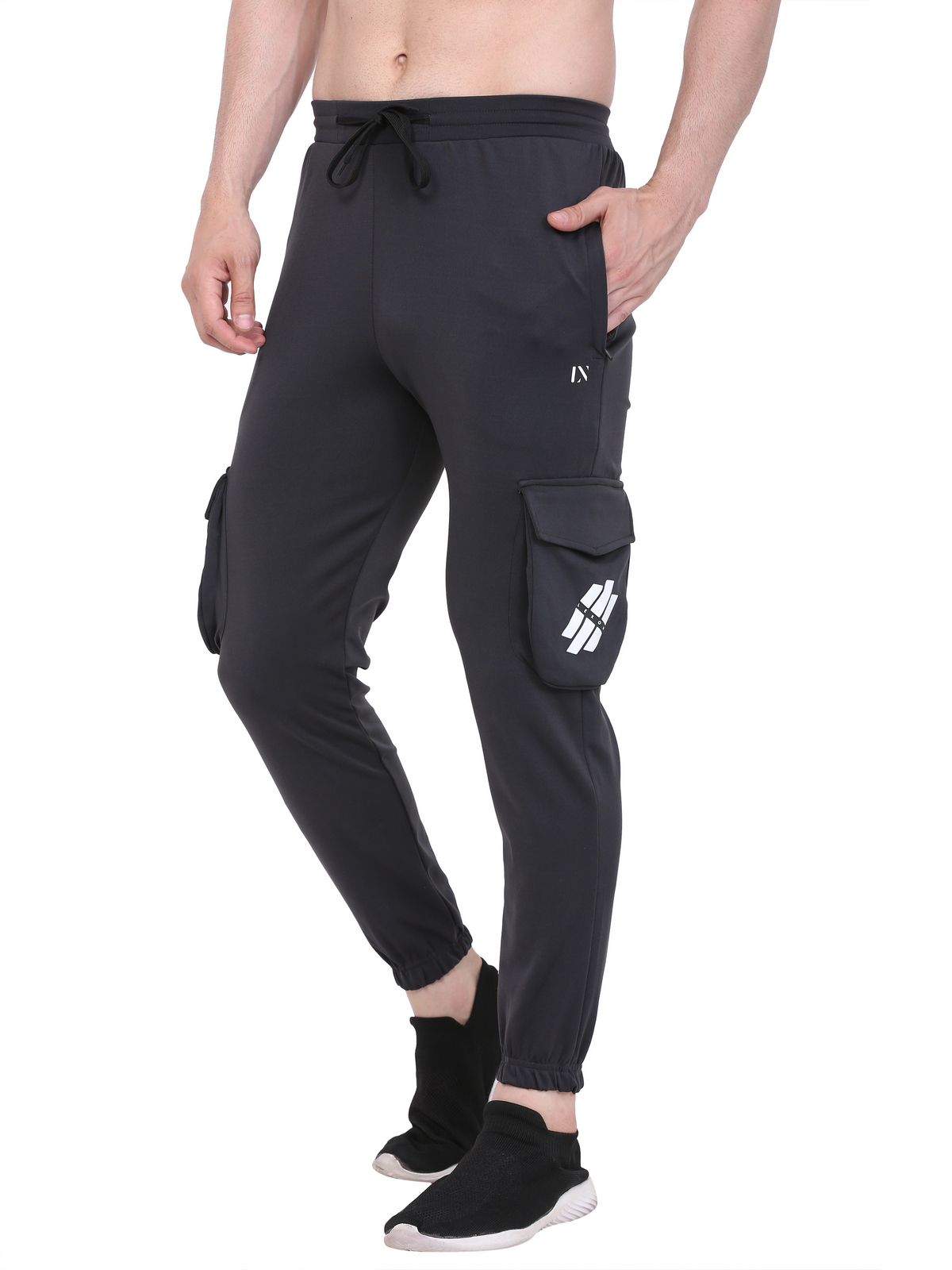 Lexon Lycra Stretchable Regular Fit Cargo Pockets  Joggers Track Pant For Men