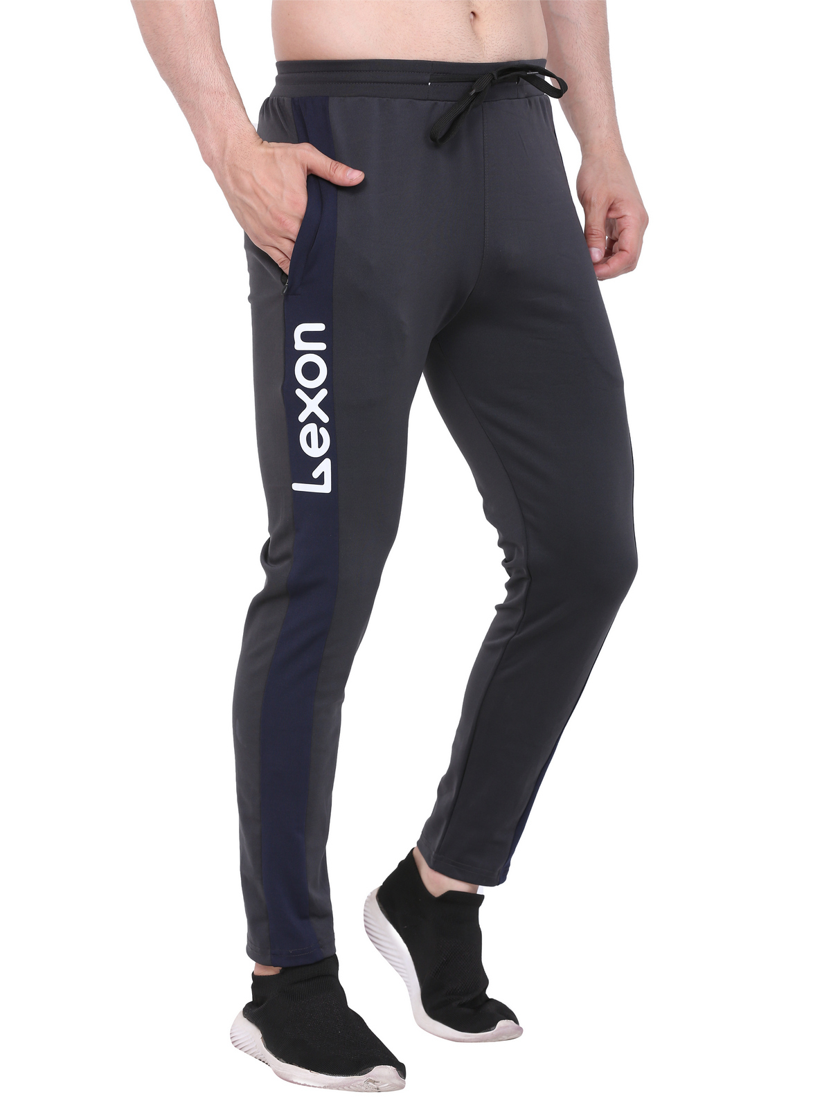 Lexon Lycra Stretchable Regular Fit Stripe Joggers Track Pant For Men