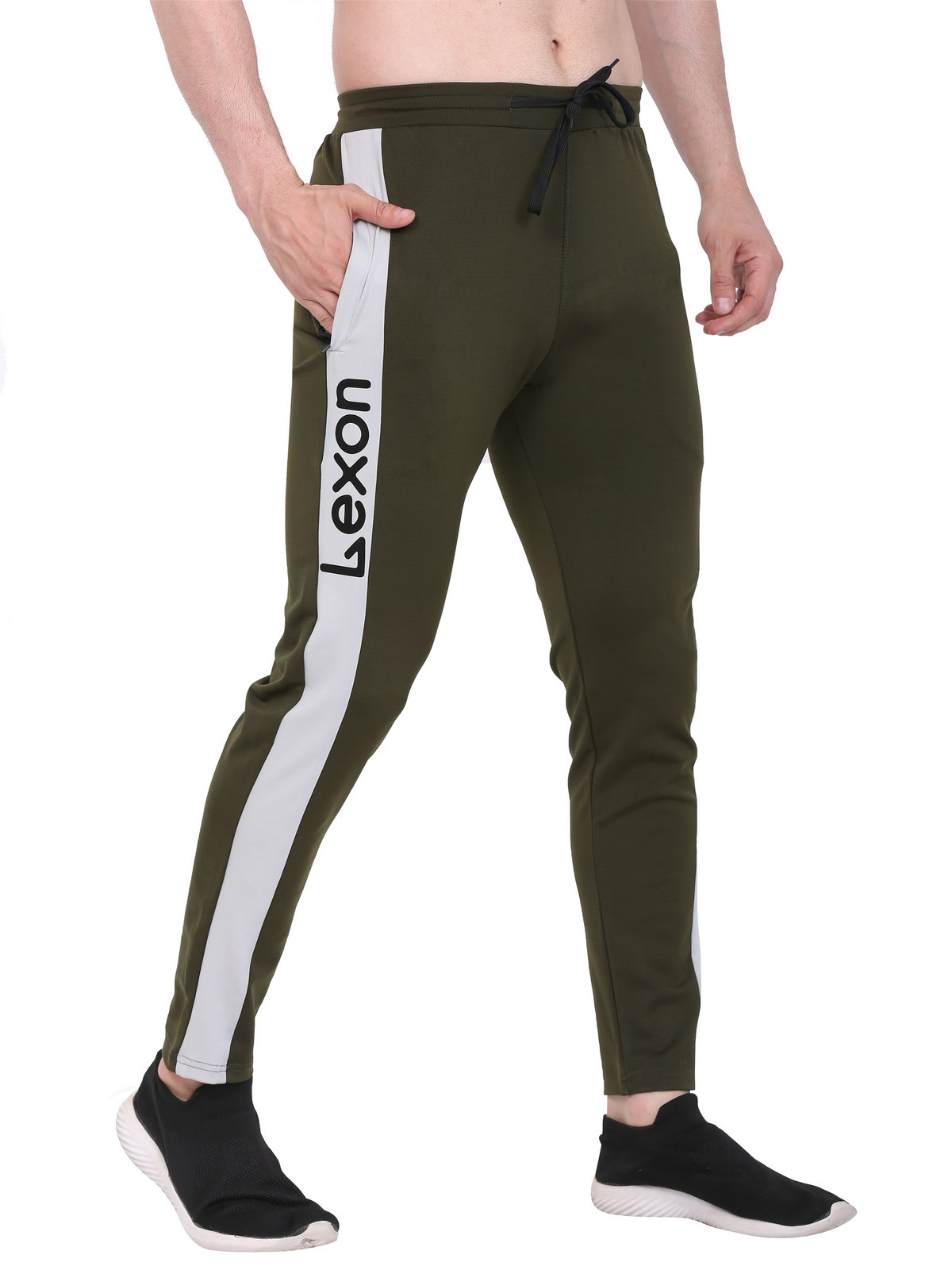 Lexon Lycra Stretchable Regular Fit Stripe Joggers Track Pant For Men