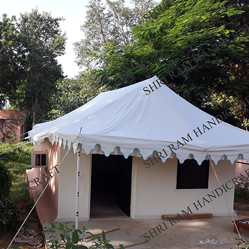 White Swiss Cottage Tent - High-quality Polyester Customized Size & Color Double-layered Design Elegant Plain Style For Outdoor Use