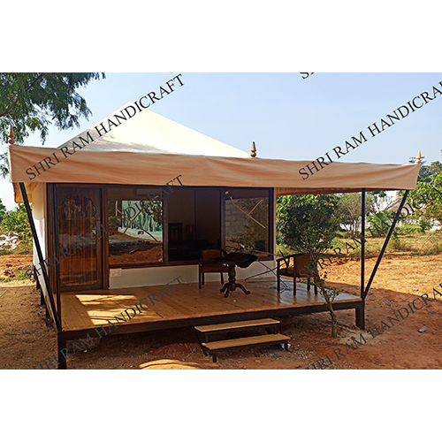 White Swiss Cottage Tent - High-quality Polyester Customized Size & Color Double-layered Design Elegant Plain Style For Outdoor Use