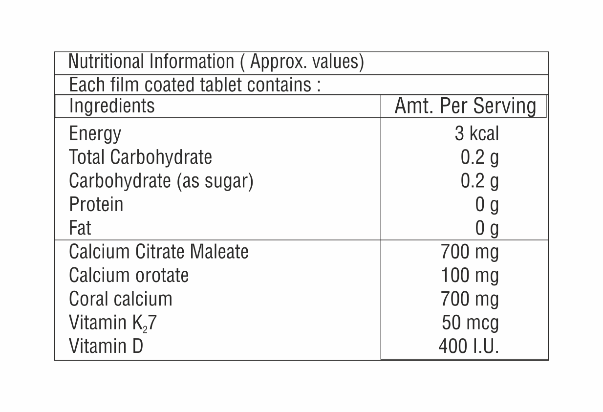 Calcium Orotate With Vitamin K2-7 And Vitamin D Tablet