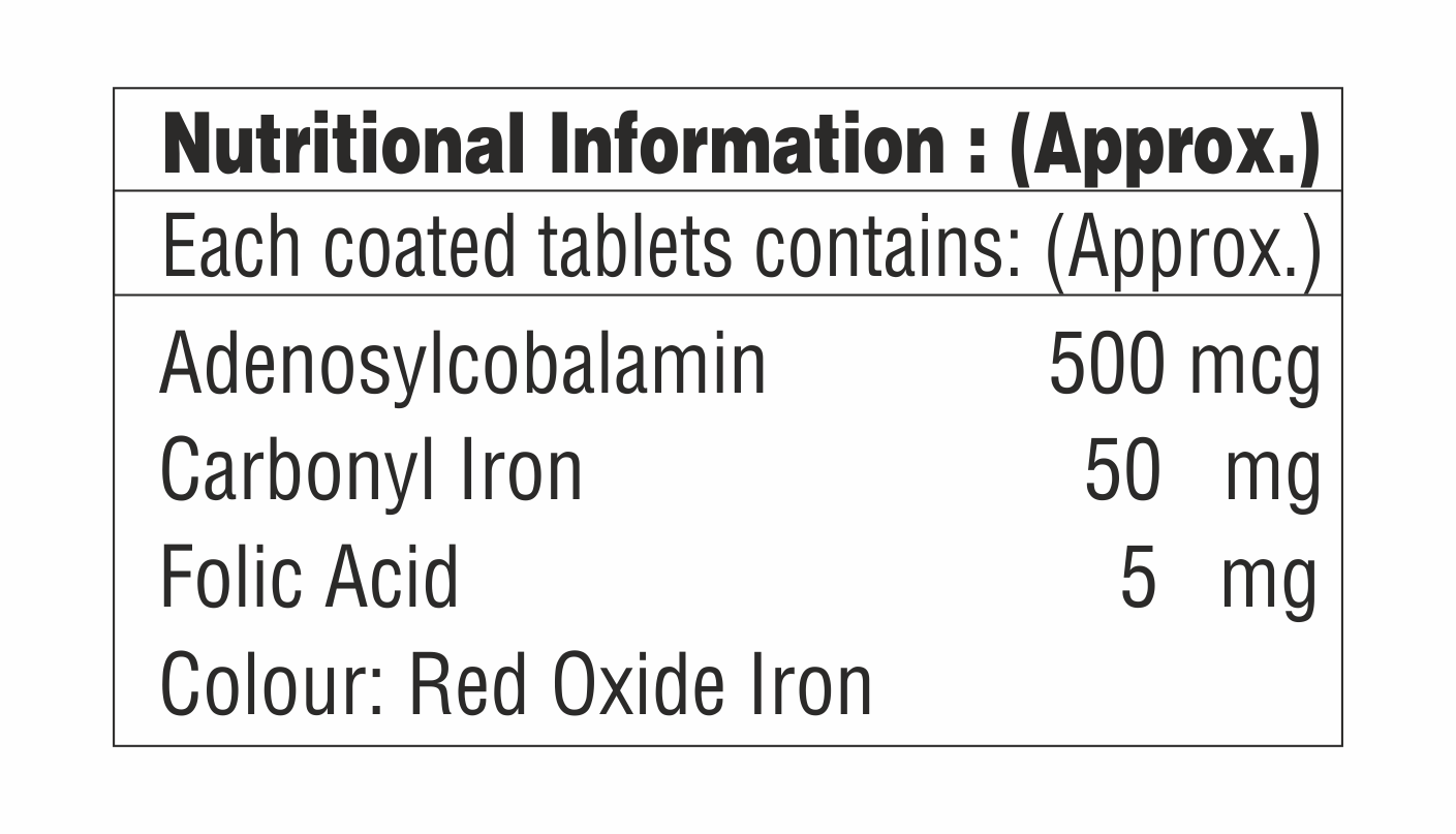 Adenosylcoblamin With Carbonyl Iron And Folic Acid Tablet