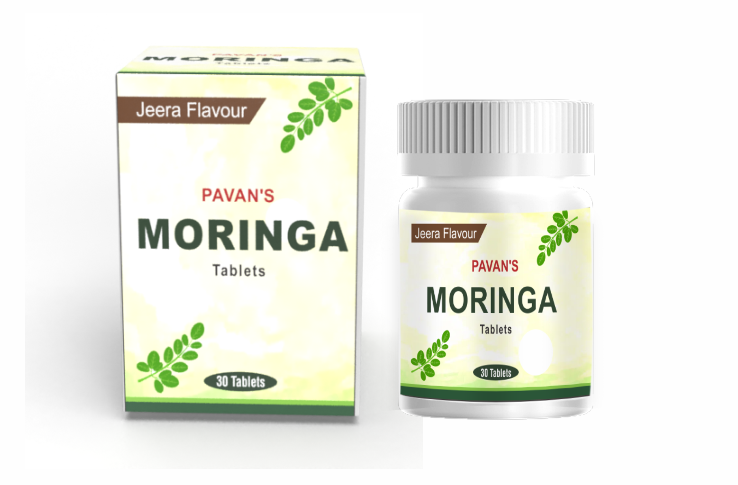 Moringa Tablet - 30 Tablets, White Color, Jeera Flavor | Moringa Extract For Antioxidant And Immune Support, Daily Dietary Supplement