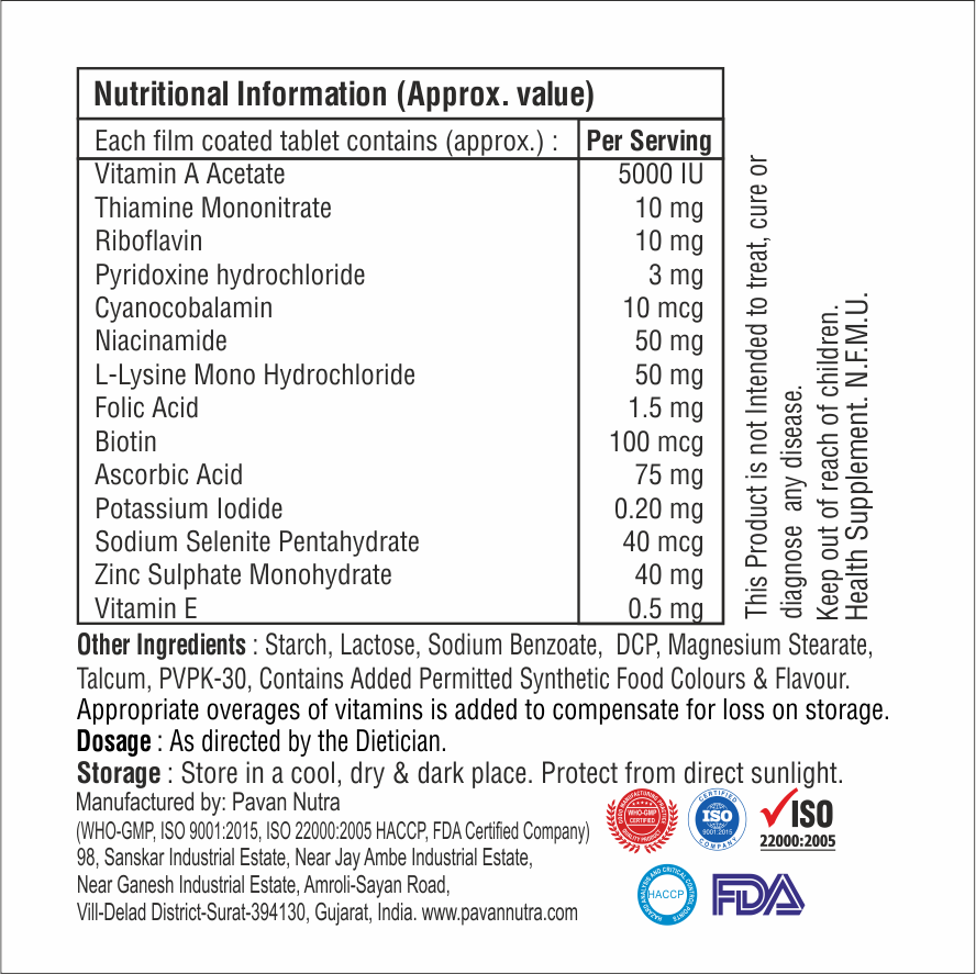 Multivitamin And Multiminerals Tablet