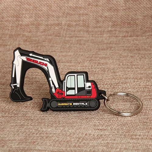 Flexible Promotional Silicone Rubber Keychain - 5 Inches, Black and White Color, Metal Accents, Indian Artificial Style
