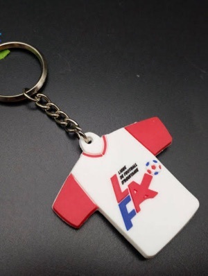 Rubber Keychain - Silicone Rubber, 4 Inches , Red Color - Versatile Branding Tool with Customizable Logo and Catchy Slogan Options