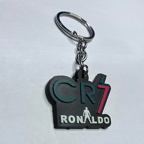 Ronaldo Name Promotional Silicone Rubber Keychain - Silicone Rubber, 3 Inches, Multicolour | Durable, Customizable, For Fans of Cristiano Ronaldo